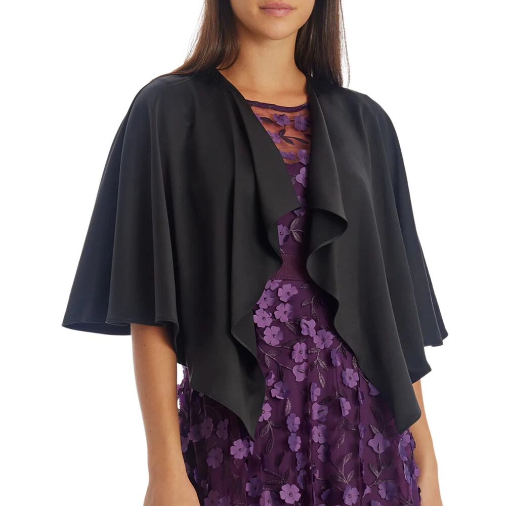 NWT ADRIANNA PAPELL Women's Reversible Satin Crepe Cape Evening Shawl